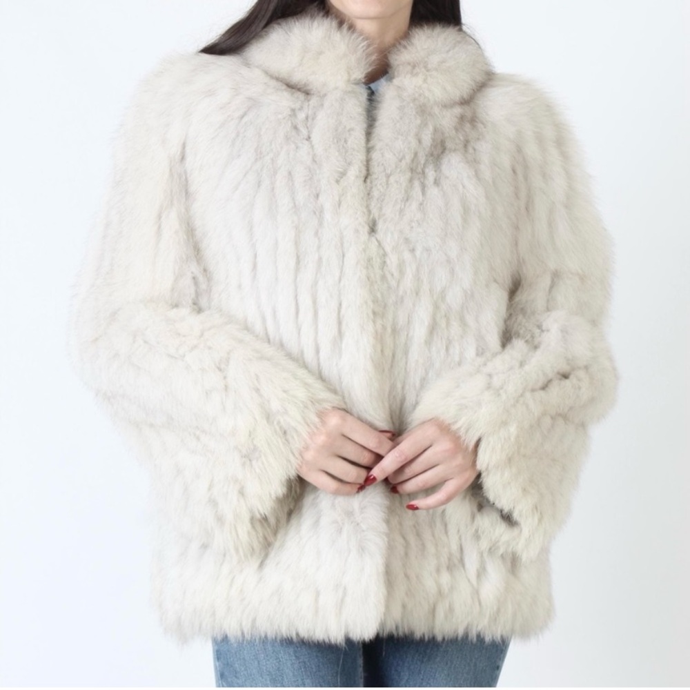 Saga Fox 100% blue fox fur coat